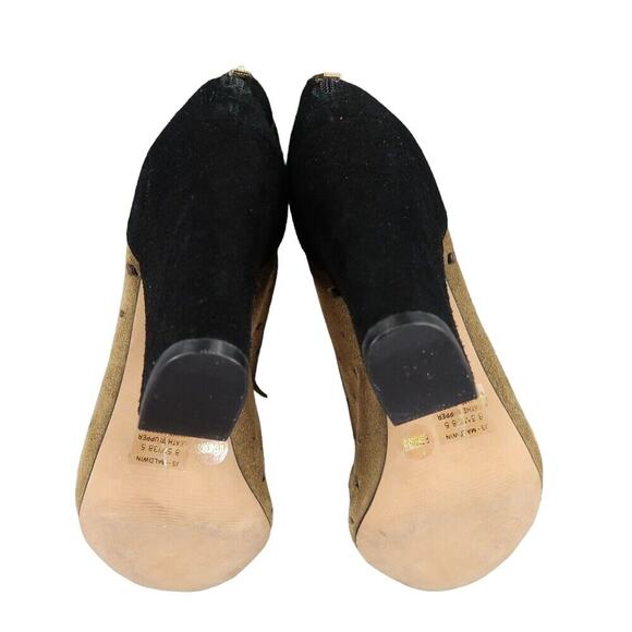 Jessica Simpson Shoes Womens 8.5 Bootie Fringe Open Toe Two Tone Leather Fashion - Picture 11 of 13